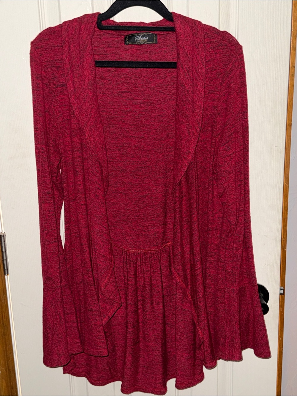 Design Wine Red Open-Front Women's Cardigan